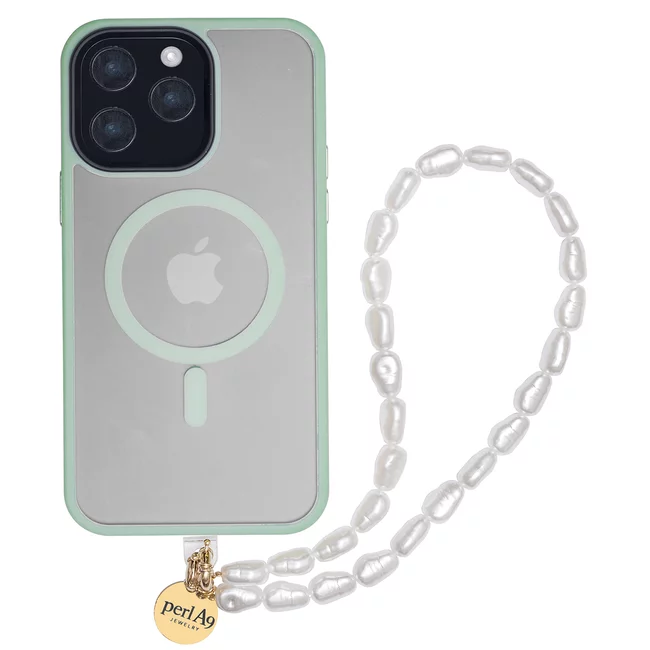 Perla9 Maner telefon / Colier THE ESSENTIAL accesoriu unisex multifunctional din perle sintetice - placat cu aur galben