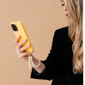 Perla9 Maner telefon / Colier THE NATURAL accesoriu multifunctional din perle de cultura - placat cu argint