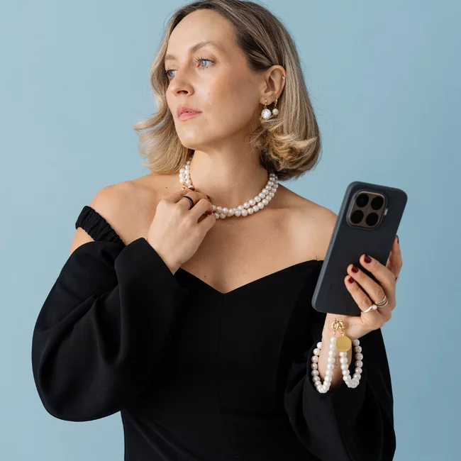 Perla9 Maner telefon / Colier THE NATURAL accesoriu multifunctional din perle de cultura - placat cu argint picture - 10