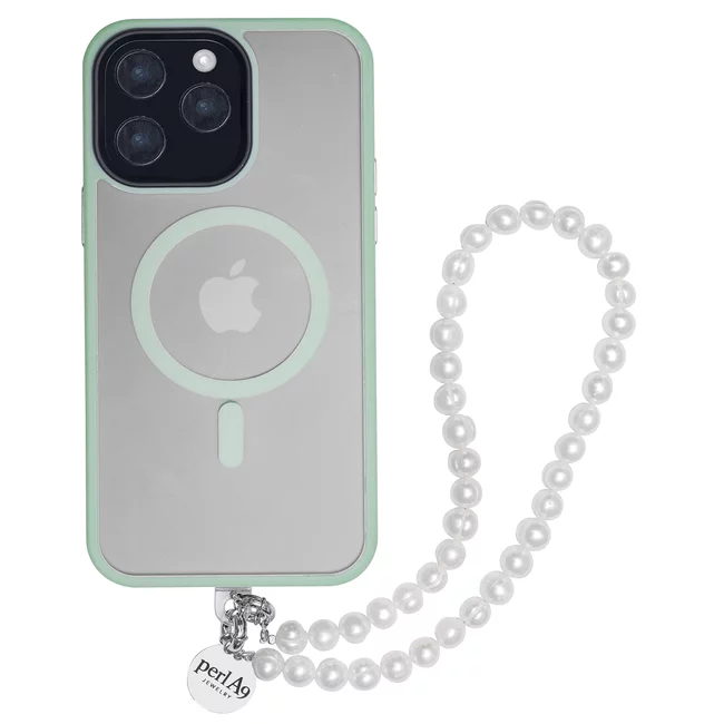 Perla9 Maner telefon / Colier THE NATURAL accesoriu multifunctional din perle de cultura - placat cu argint