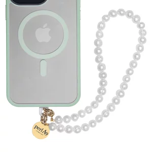 Perla9 Maner telefon / Colier THE NATURAL accesoriu multifunctional din perle de cultura - placat cu aur galben