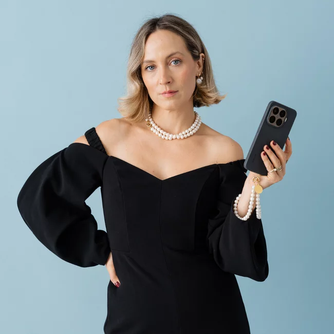 Perla9 Maner telefon / Colier THE NATURAL accesoriu multifunctional din perle de cultura - placat cu aur galben picture - 5
