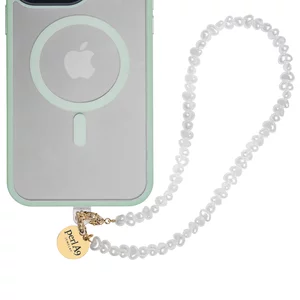 Perla9 Maner telefon / Colier THE TWIST accesoriu multifunctional din perle sintetice - placat cu aur galben