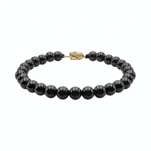 Bratara Argint 925 Premium barbateasca - onix si inchidere tip cap de sarpe
