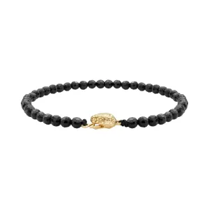 Bratara Argint 925 Premium barbateasca - onix fatetat si inchidere tip cap de sarpe