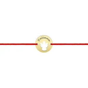 Bratara Argint 925 Premium copii, snur si banut mic ingeras, personalizata (11 mm)