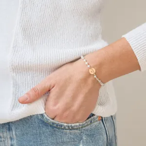Bratara Argint dama, bilute, acvamarin fatetat si banut, personalizata (10 mm)