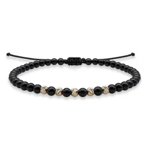 Bratara Aur 14K Premium barbati, onix si bilute (4 mm)