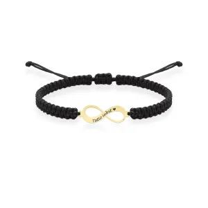 Bratara Aur 14K Premium barbati, snur impletit si infinit, personalizata (18 mm)