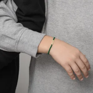 Bratara Aur 14K Premium bebe si copil baietel, snur impletit tubular si placuta medie, personalizata (16 mm)