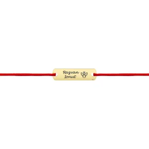 Bratara Aur 14K Premium bebe si copil baietel, snur si placuta medie, personalizata (16 mm)
