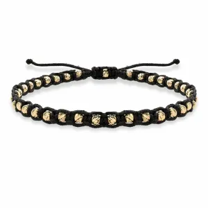 Bratara barbat din Aur 14K Premium, cu snur reglabil si personalizata cu gravura (2.5 mm)
