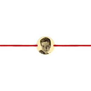 Bratara Aur 14K Premium copii, snur si banut mic, personalizata cu poza (10 mm)