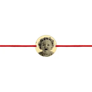 Bratara Aur 14K Premium copii, snur si banut mic, personalizata cu poza (12 mm)