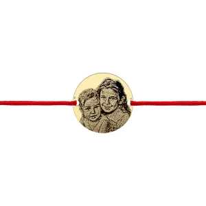 Bratara Aur 14K Premium copii, snur si banut mediu, personalizata cu poza (15 mm)