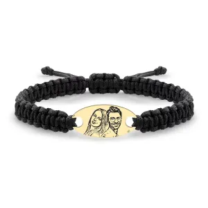 Bratara Aur 14K Premium dama, gravata laser 4life cu poza, snur gros impletit si oval (22 mm)