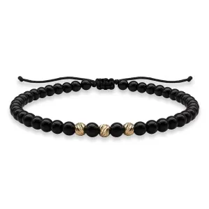 Bratara Aur 14K Premium dama, onix si bilute (4 mm)