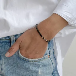 Bratara Aur 14K Premium dama, onix si bilute (4 mm)