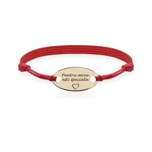 Bratara Aur 14K Premium dama, snur gros si oval, personalizata (22 mm)