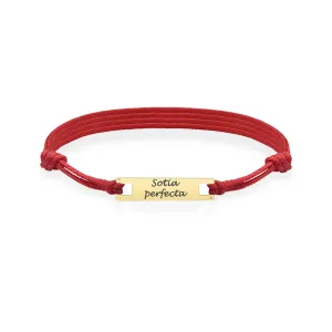 Bratara Aur 14K Premium dama, snur gros si placuta, personalizata (25 mm)