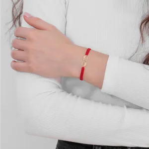 Bratara Aur 14K Premium dama, snur impletit si infinit, personalizata (18 mm)