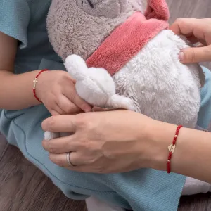 Bratara dama din Aur 14K Premium, cu snur reglabil si personalizata cu inima mica gravata (10 mm)