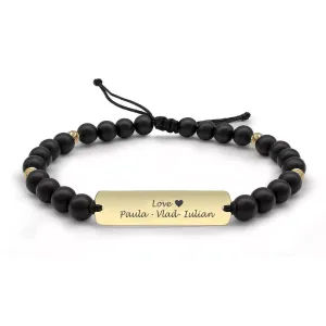 Bratara barbat din Aur 14K Premium, personalizata cu gravura (33 mm)