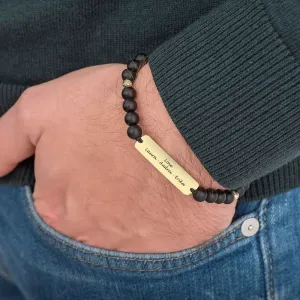 Bratara barbat din Aur 14K Premium, personalizata cu gravura (33 mm)