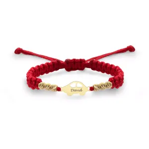 Bratara bebe din Aur 14K Premium, cu snur reglabil si personalizata cu gravura (10 mm)