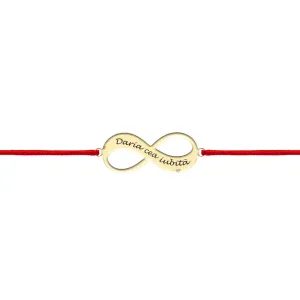 Bratara bebe snur rosu, infinit mare Argint 925 Premium personalizat (18 mm)