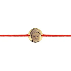 Bratara Aur 14K Premium, bebelusi, snur si banut mic, personalizata cu poza (10mm)
