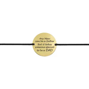 Bratara barbateasca Argint 925 Premium ,snur regulabil gros, banut mare 22 mm personalizat gravura text