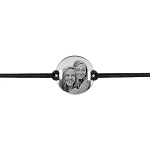 Bratara Aur barbati, snur gros si banut mare, personalizata cu poza (22 mm)