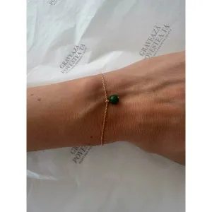 Bratara Dama Argint cu Piatra Jad Verde (6mm)