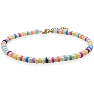 Bratara de picior, Argint 925 Premium, mix perle si discuri argila