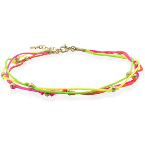Bratara de picior, Argint 925 Premium, mix snur neon si bilute