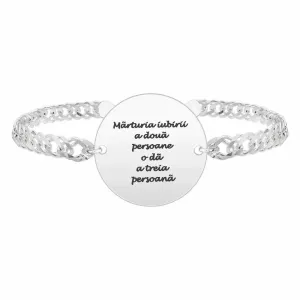 Bratara barbateasca lant banut mare 22 mm personalizat gravura text Argint 925 Premium (lant Curbed XL)