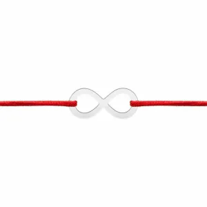 Bratara Argint 925 Premium dama, snur reglabil si infinit mare, personalizata cu text (17 mm)