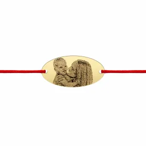 Bratara barbateasca Argint 925 Premium snur oval 22 mm personalizat gravura cu poza