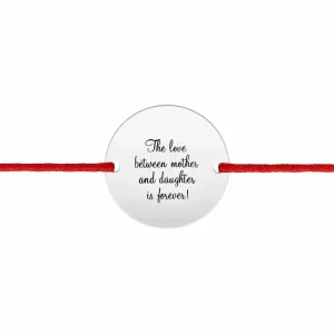 Bratara Argint 925 Premium dama, snur reglabil si banut mare, personalizata cu text (17 mm)