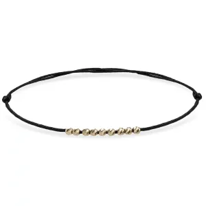 Bratara picior Aur 14K Premium, snur cu bilute, reglabila (2.5 mm)
