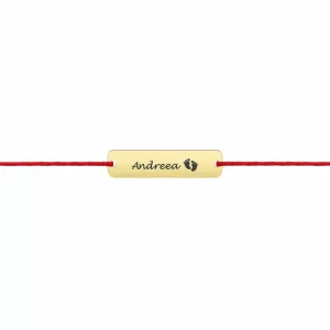 Bratara din Aur 14K Premium, cu snur reglabil si personalizata cu gravura (18 mm)