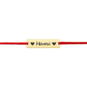 Bratara snur placuta 18 mm personalizata gravura text Argint 925 Premium