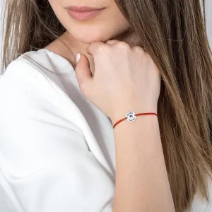 Bratara dama din Aur 14K Premium, cu snur reglabil si personalizata cu banut mic gravat (10 mm)