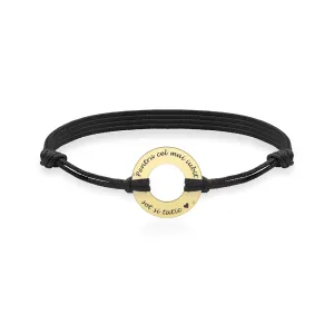 Bratara barbat din Aur 14K Premium, cu snur reglabil si personalizata cu gravura (20 mm)