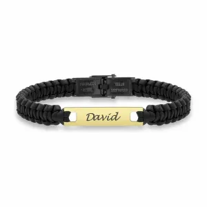 Bratara barbat din Aur 14K Premium, personalizata cu gravura (25 mm)
