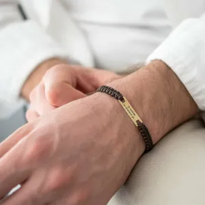 Bratara barbat din Aur 14K Premium, personalizata cu gravura (25 mm)