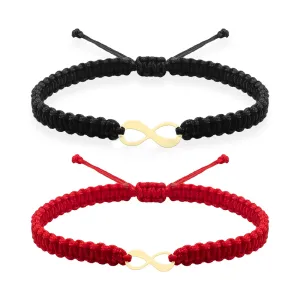 Bratari cuplu Aur 14K Premium , snur reglabil si infinit ( 10mm si 14mm)