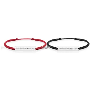 Bratari cuplu magnetice Argint 925 Premium, snur reglabil si placuta, personalizate cu text (33 mm)