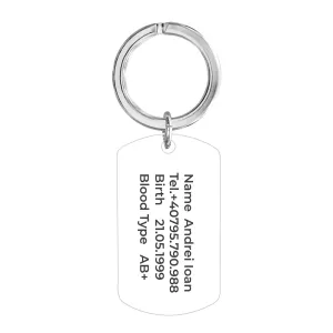 Breloc Inox Premium hipoalergenic,personalizat cu text, placuta Army (43 mm)